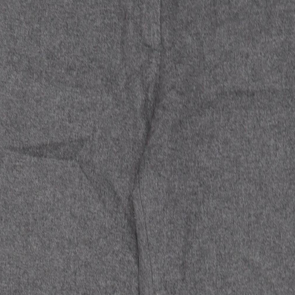 Autograph Womens Grey Wool Trousers Size 12 L30 in Regular Hook & Eye