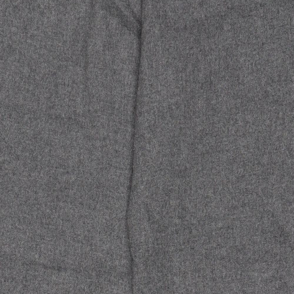 Autograph Womens Grey Wool Trousers Size 12 L30 in Regular Hook & Eye