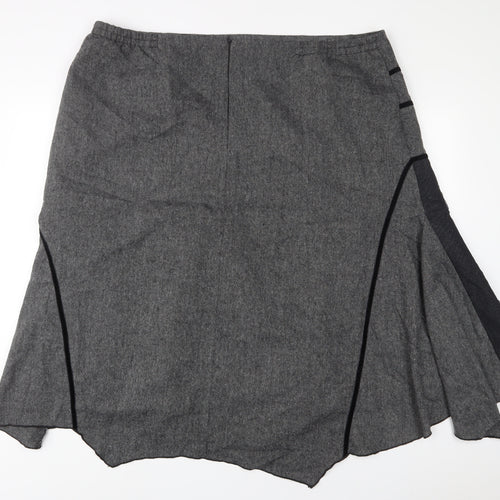 Together Womens Grey Polyester A-Line Skirt Size 26 Zip