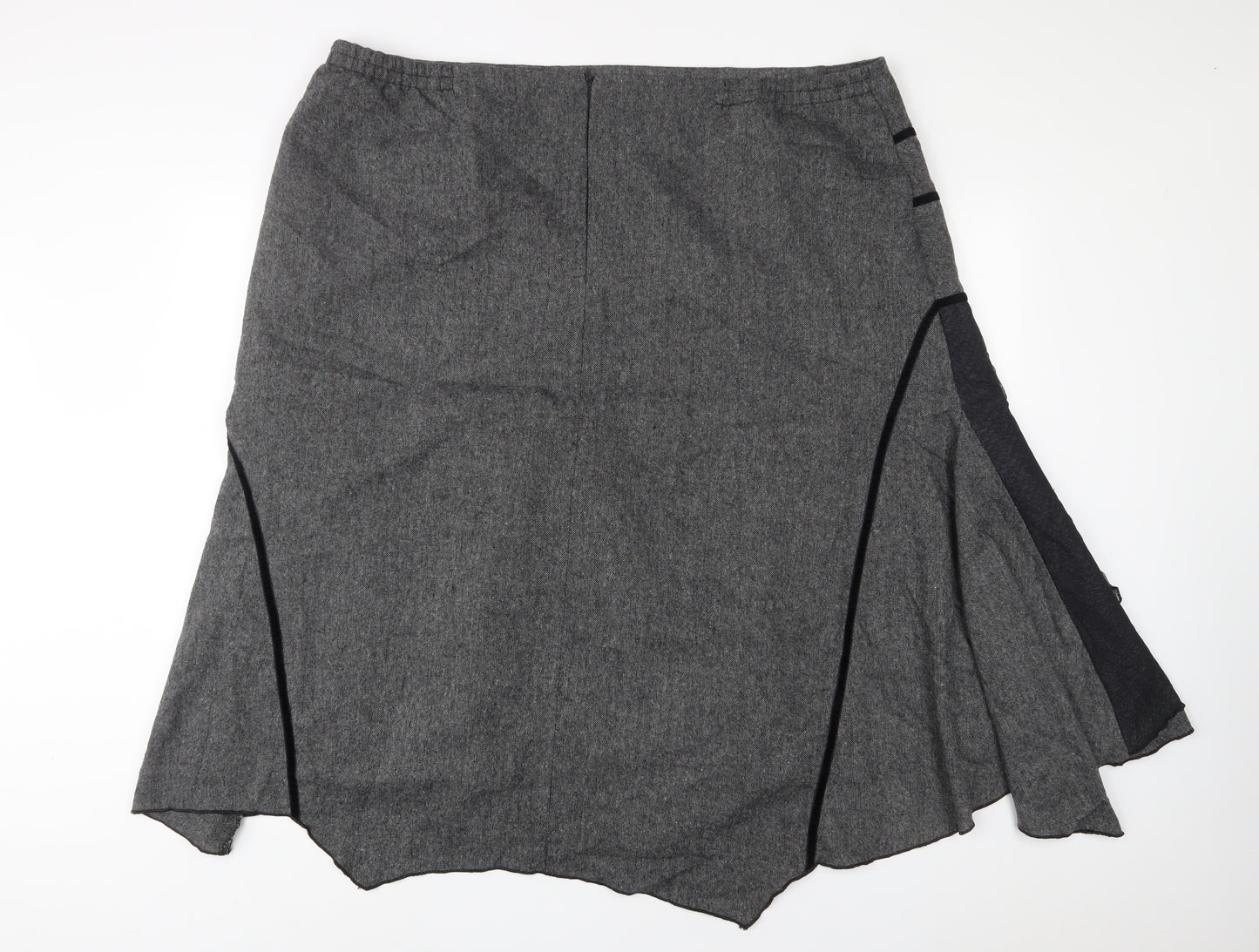 Together Womens Grey Polyester A-Line Skirt Size 26 Zip