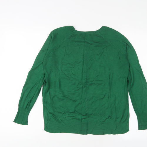 Zara Womens Green Collared Viscose Pullover Jumper Size S