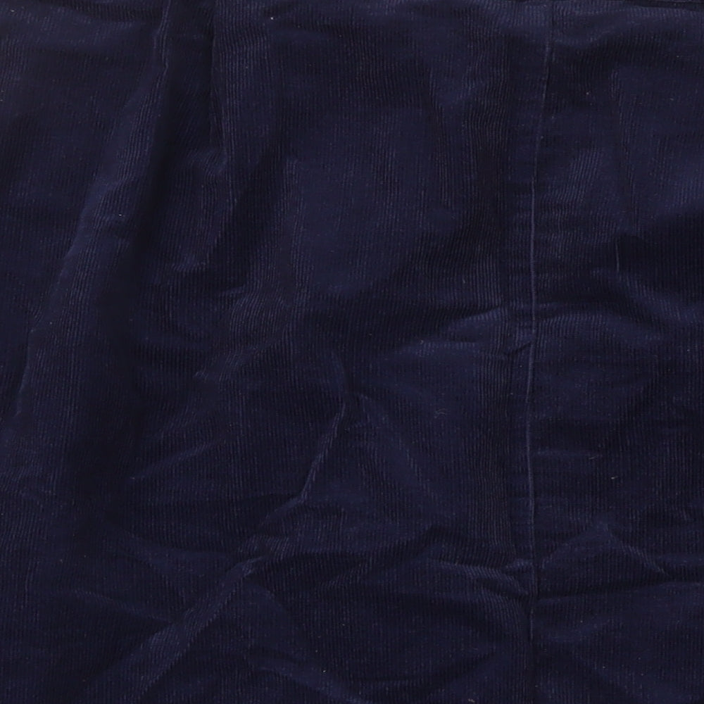 Damart Womens Blue Cotton A-Line Skirt Size 24 Button