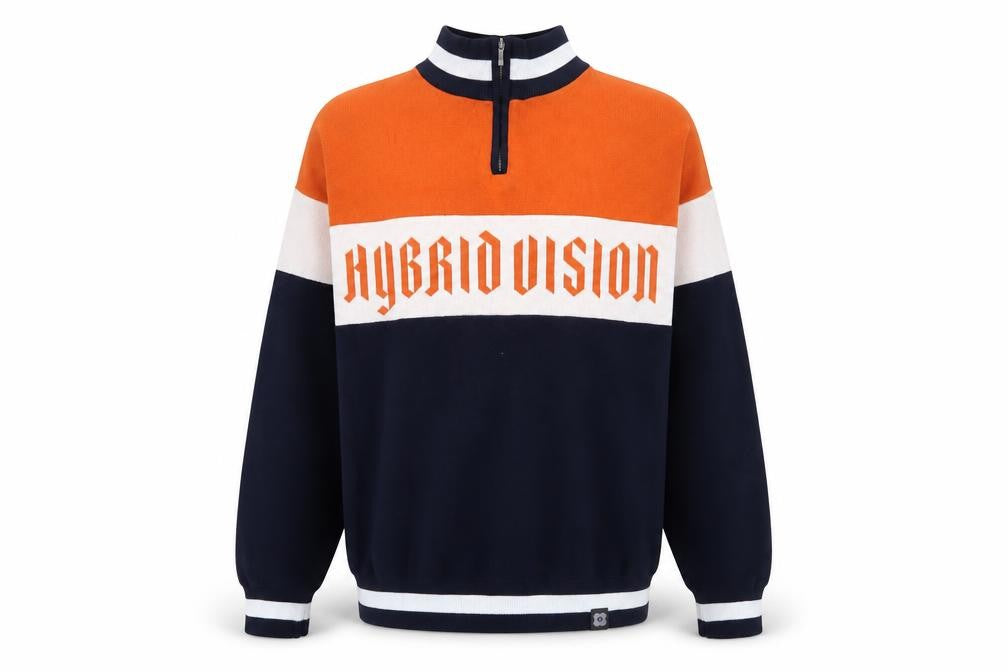 Hybrid Vision Mens Multicoloured High Neck Striped Acrylic Pullover Jumper Size S Long Sleeve