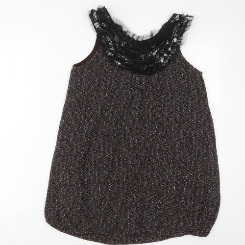 Pussycat London Womens Brown Polyester Tunic Tank Size S Scoop Neck