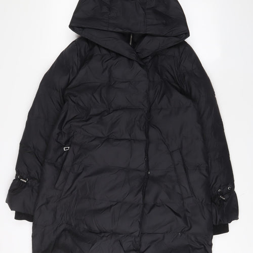 Zara Womens Black Jacket Coat Size S Zip - Zip Pockets