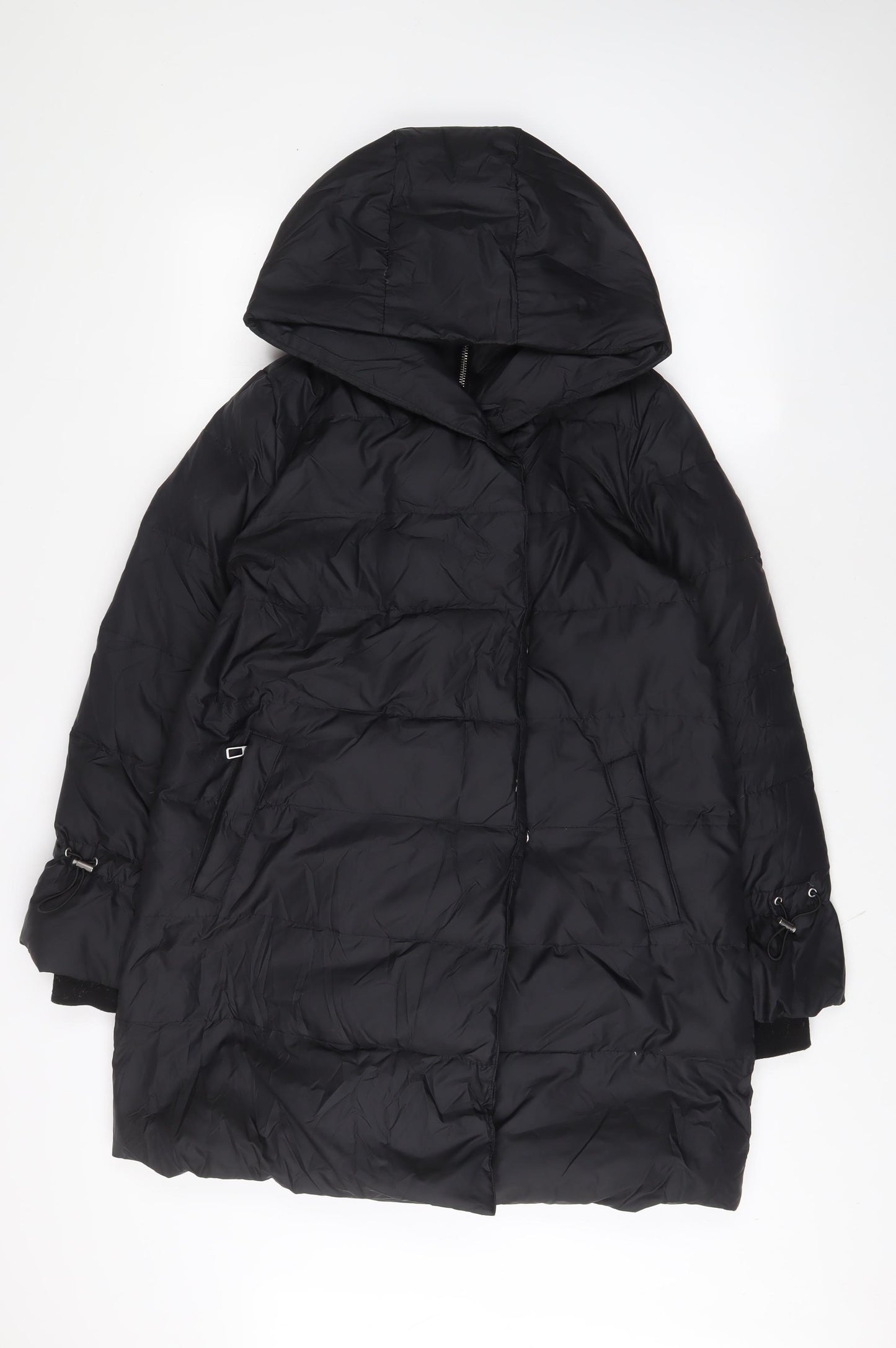 Zara Womens Black Jacket Coat Size S Zip - Zip Pockets