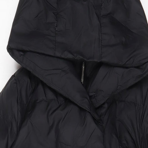 Zara Womens Black Jacket Coat Size S Zip - Zip Pockets