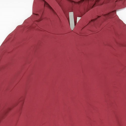 ASOS Womens Pink Cotton Jumper Dress Size 14 Crew Neck Pullover - Oversized