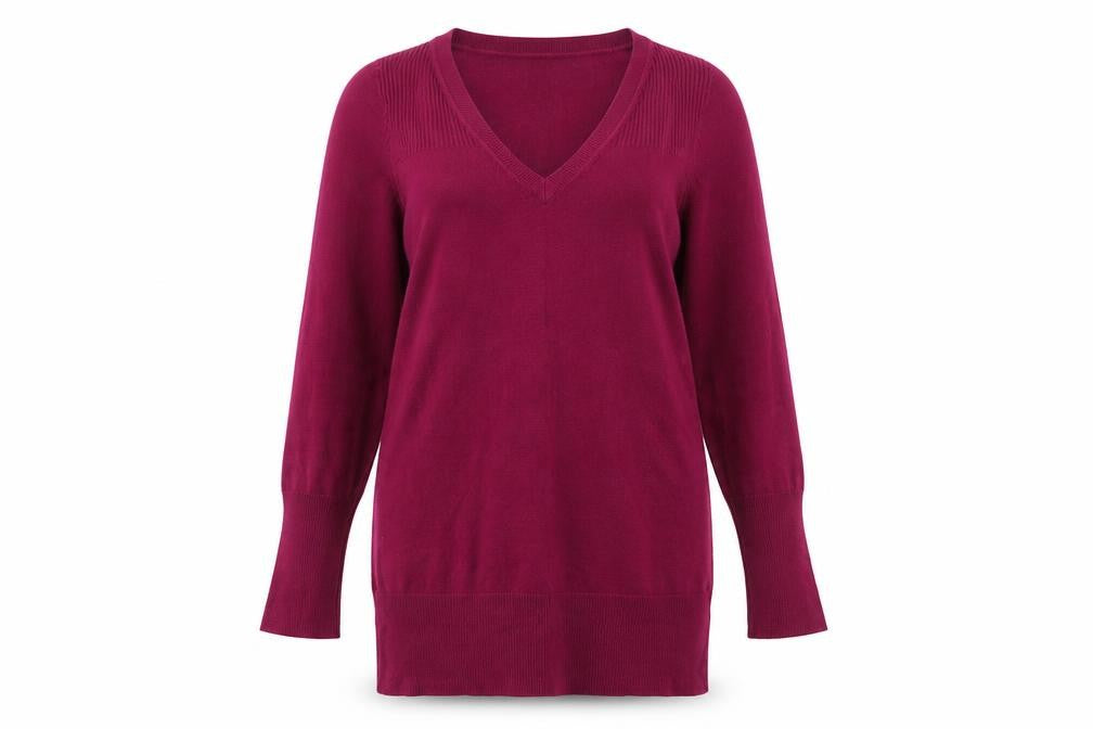 Dorothy Perkins Womens Purple V-Neck Acrylic Pullover Jumper Size 14