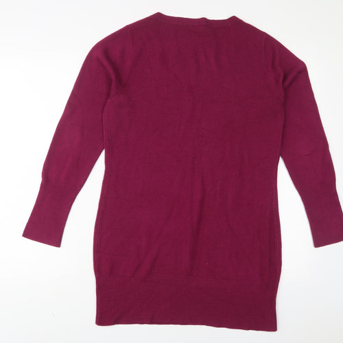 Dorothy Perkins Womens Purple V-Neck Acrylic Pullover Jumper Size 14