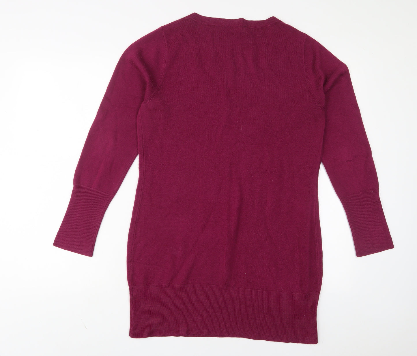 Dorothy Perkins Womens Purple V-Neck Acrylic Pullover Jumper Size 14