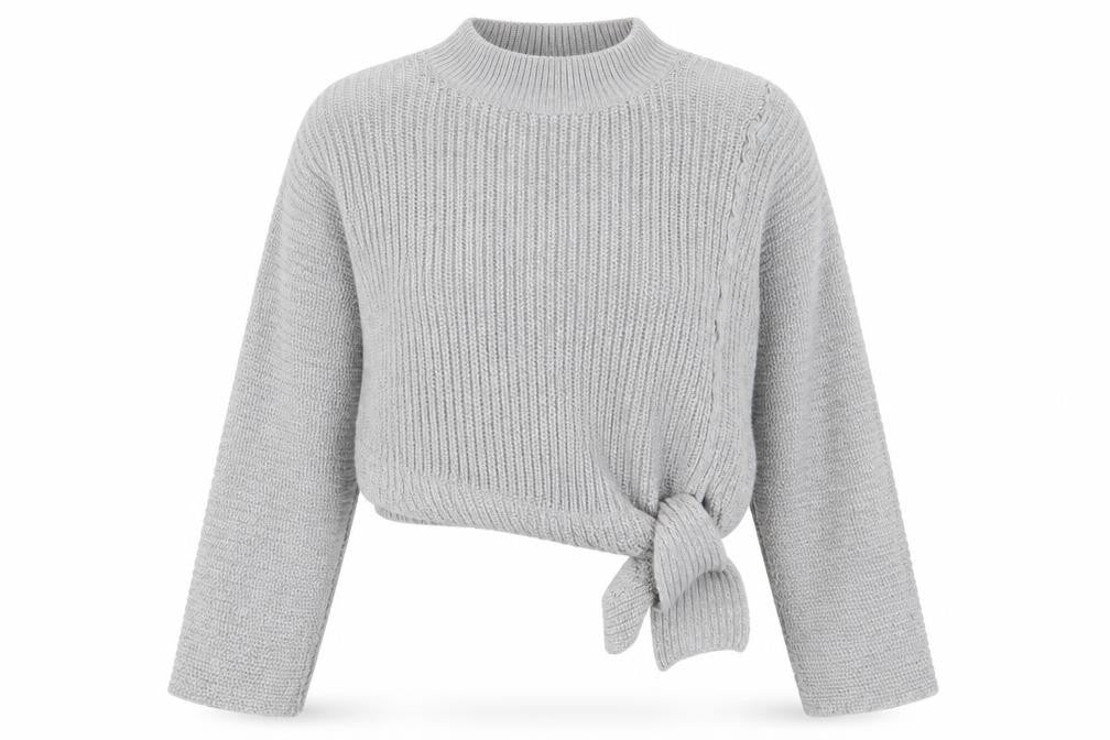 Parallel Womens Grey Crew Neck Acrylic Pullover Jumper Size S