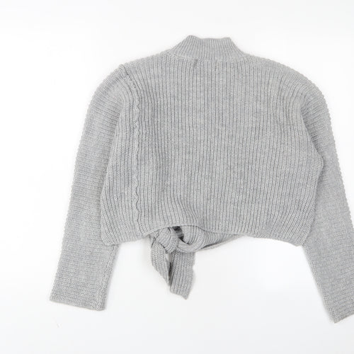 Parallel Womens Grey Crew Neck Acrylic Pullover Jumper Size S
