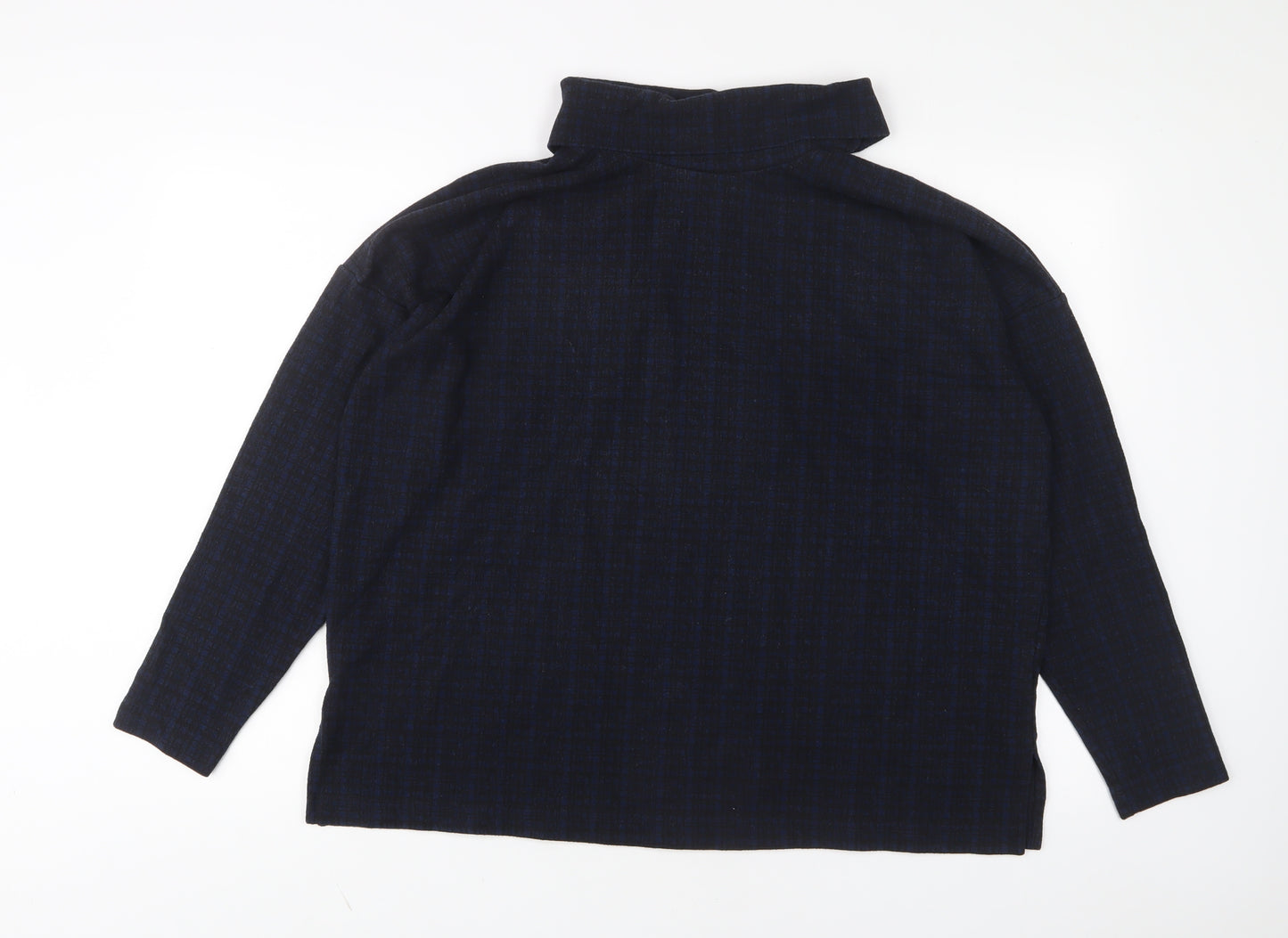 NEXT Womens Blue Plaid Polyester Pullover Sweatshirt Size 20 Pullover