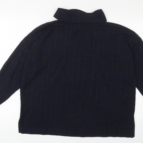 NEXT Womens Blue Plaid Polyester Pullover Sweatshirt Size 20 Pullover
