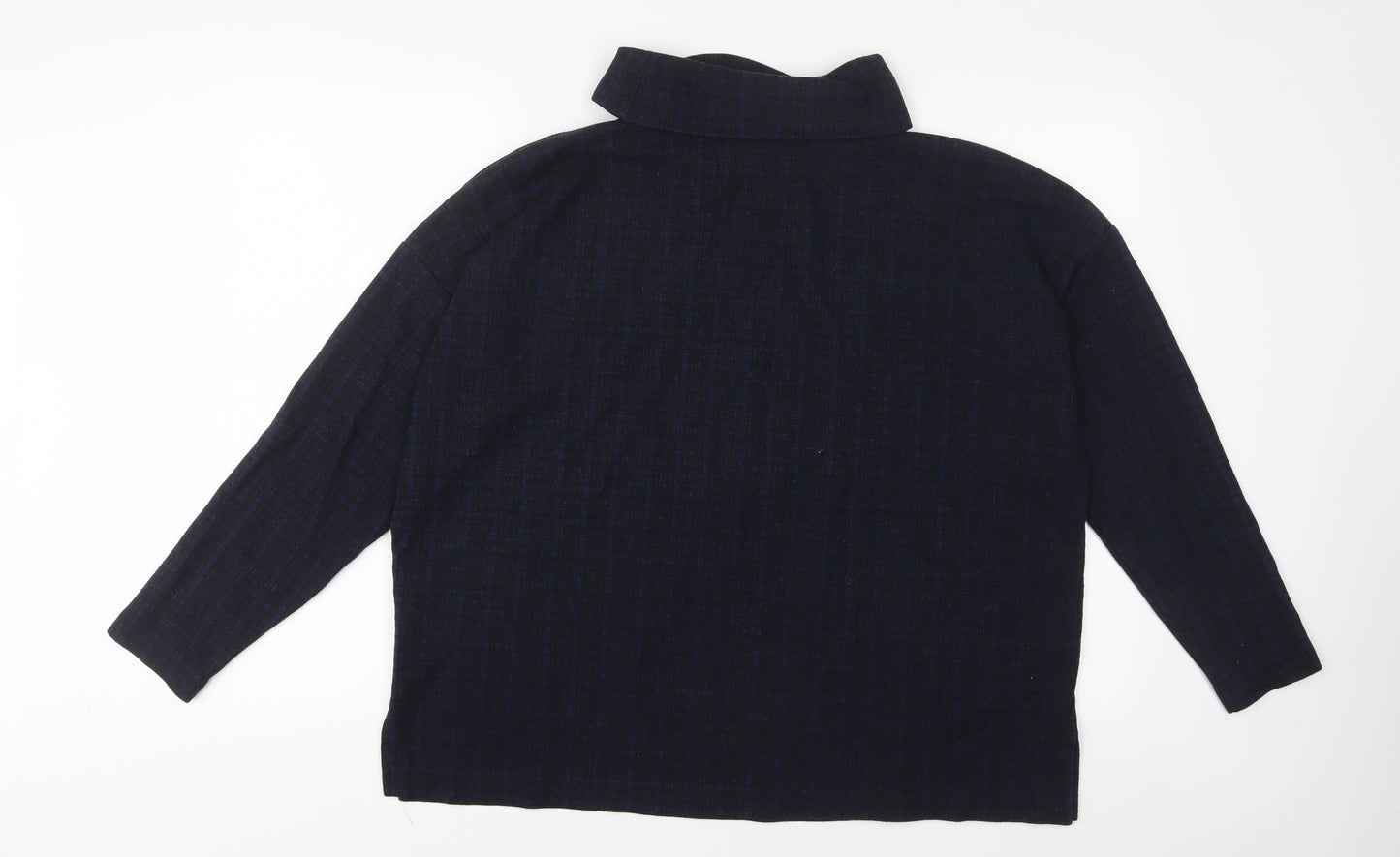 NEXT Womens Blue Plaid Polyester Pullover Sweatshirt Size 20 Pullover