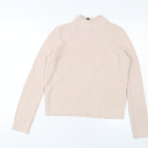H&M Womens Pink Round Neck Acrylic Pullover Jumper Size S