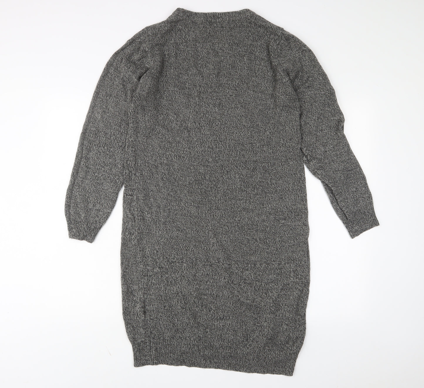Brave Soul Womens Gold Acrylic Jumper Dress Size 18 Crew Neck Pullover
