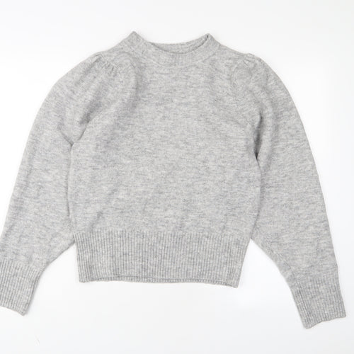 H&M Womens Grey Round Neck Acrylic Pullover Jumper Size M
