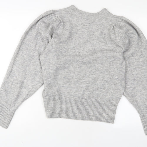 H&M Womens Grey Round Neck Acrylic Pullover Jumper Size M