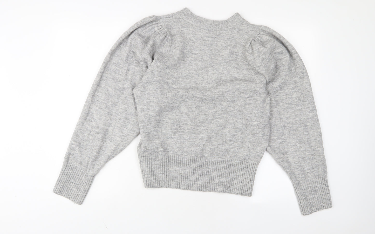 H&M Womens Grey Round Neck Acrylic Pullover Jumper Size M