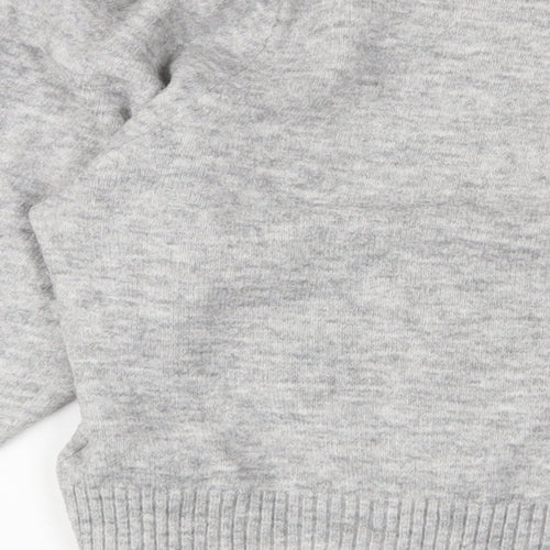 H&M Womens Grey Round Neck Acrylic Pullover Jumper Size M