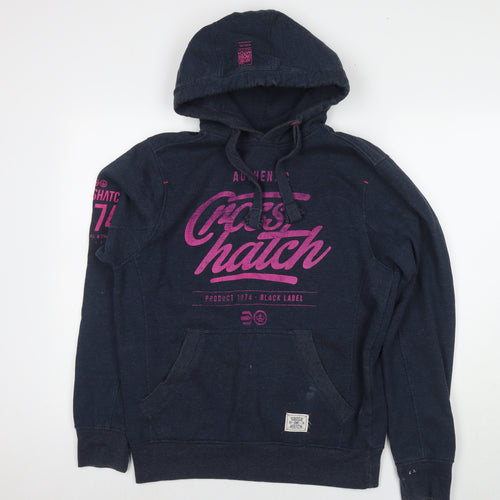 Crosshatch Womens Blue Polyester Pullover Hoodie Size L Pullover - Logo