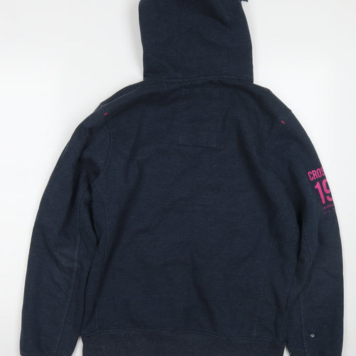 Crosshatch Womens Blue Polyester Pullover Hoodie Size L Pullover - Logo