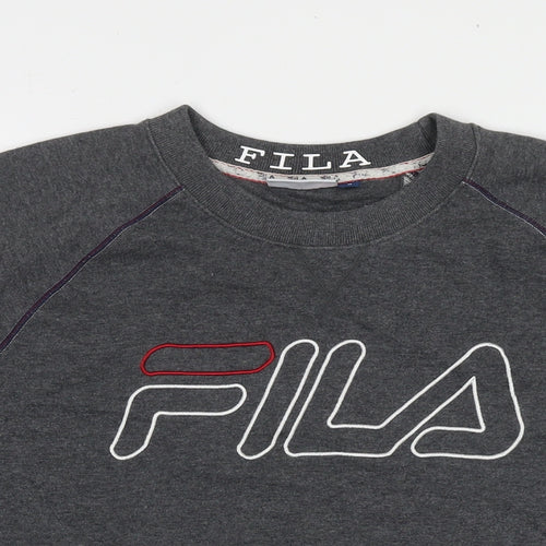 FILA Mens Grey Cotton Pullover Sweatshirt Size L