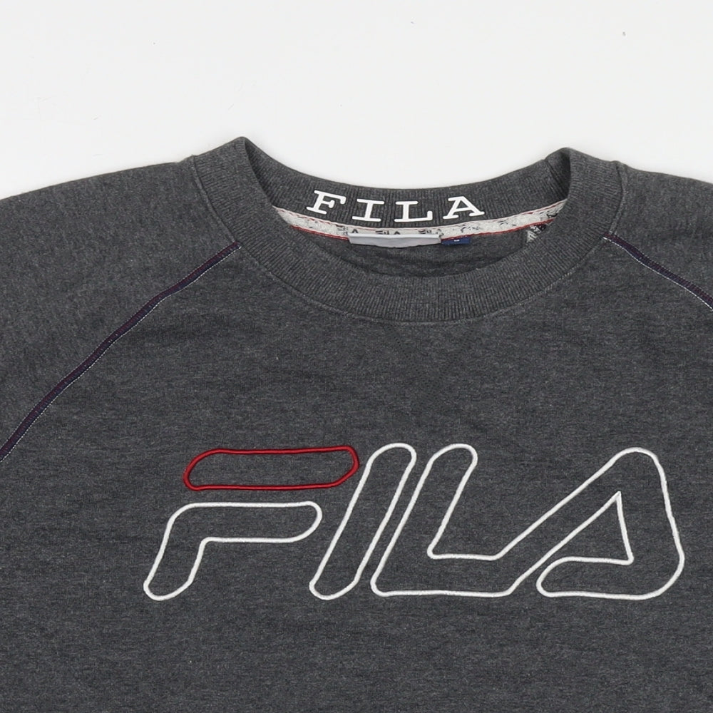 FILA Mens Grey Cotton Pullover Sweatshirt Size L