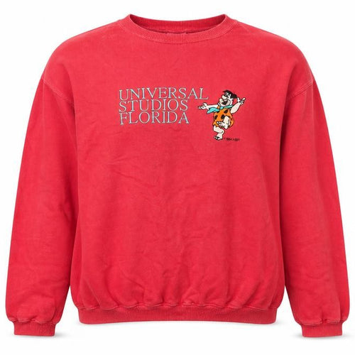 Somers Womens Pink Cotton Pullover Sweatshirt Size L Pullover - Universal Studios Florida Fred Flintstone