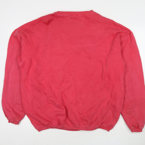 Somers Womens Pink Cotton Pullover Sweatshirt Size L Pullover - Universal Studios Florida Fred Flintstone