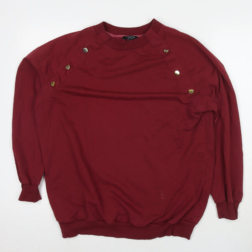 JD Williams Womens Red Cotton Pullover Sweatshirt Size 16 Pullover