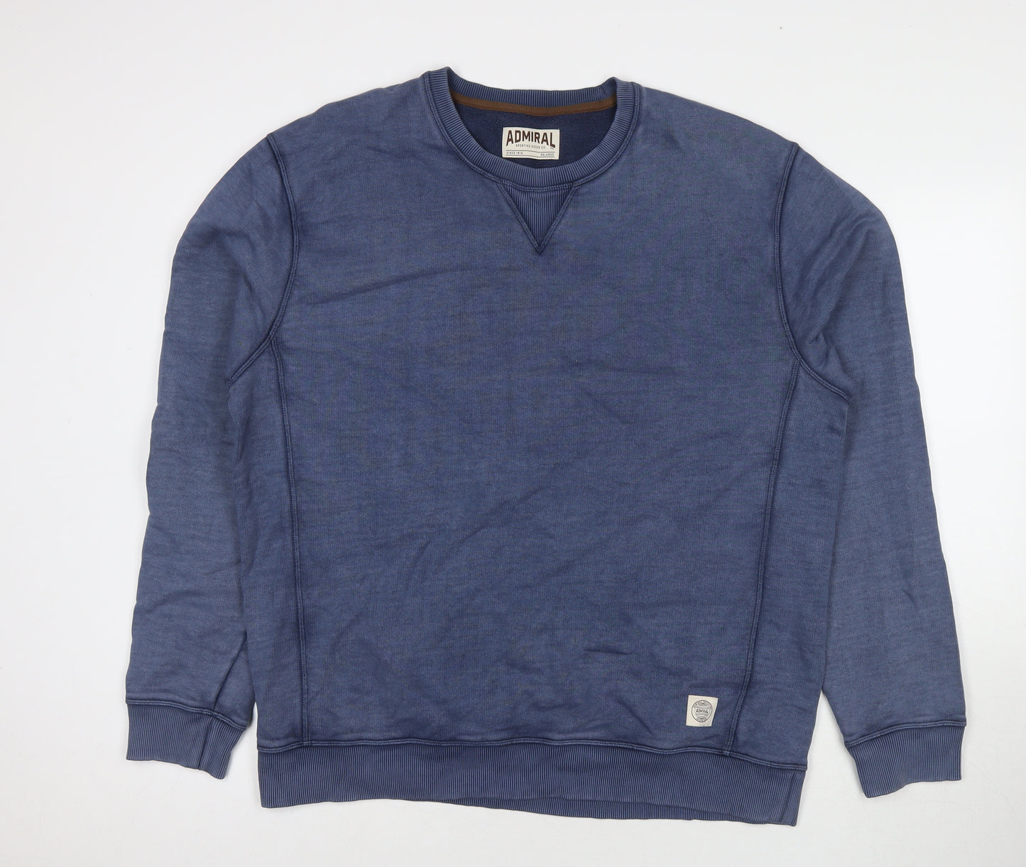 Admiral Mens Blue Cotton Pullover Sweatshirt Size 2XL