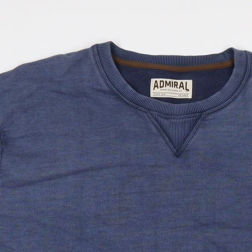 Admiral Mens Blue Cotton Pullover Sweatshirt Size 2XL