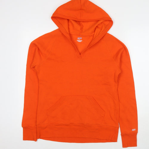 Soffe Womens Orange Cotton Pullover Hoodie Size L Pullover