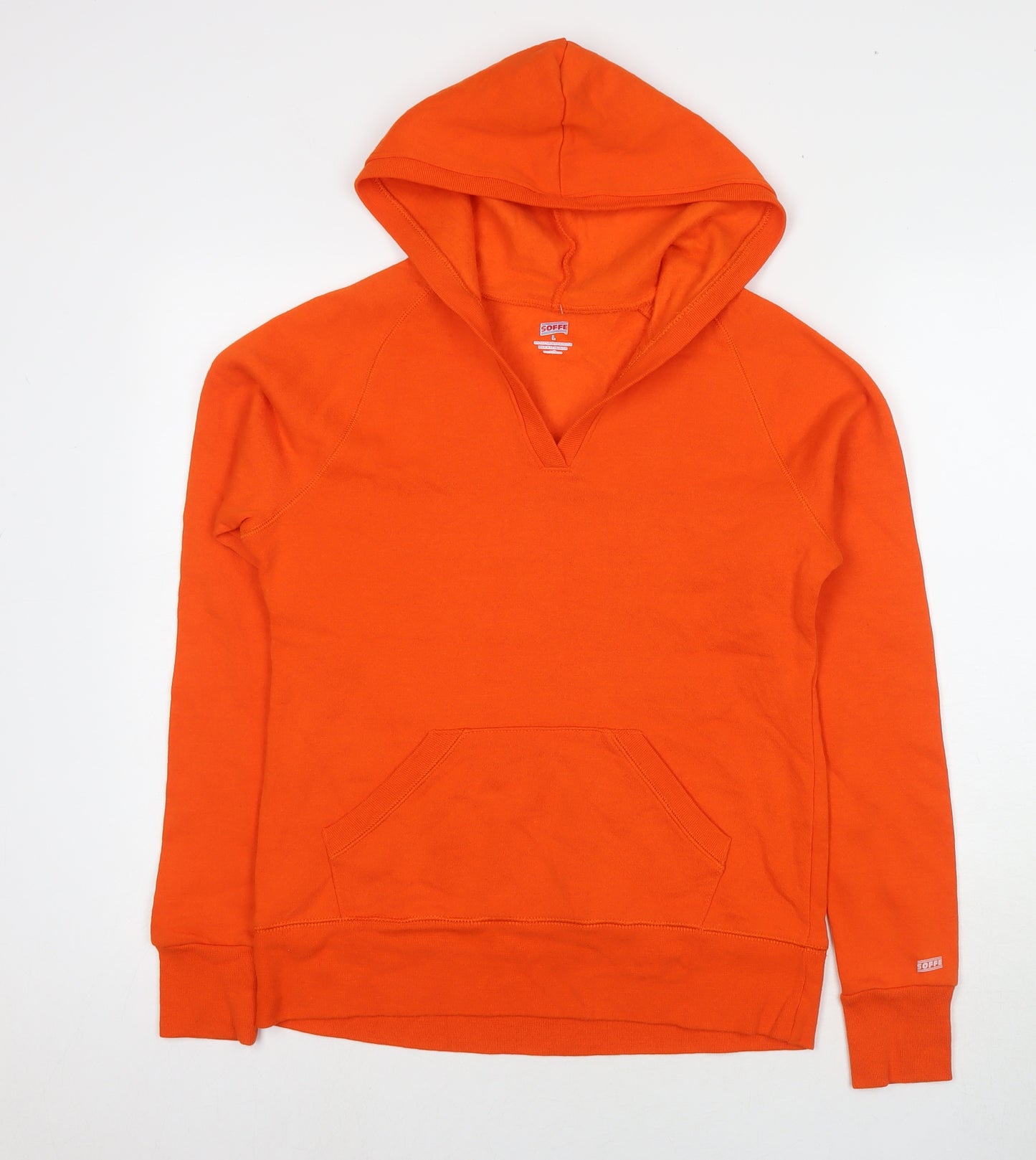 Soffe Womens Orange Cotton Pullover Hoodie Size L Pullover
