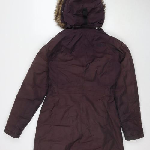 The North Face Womens Purple Parka Jacket Size S Zip