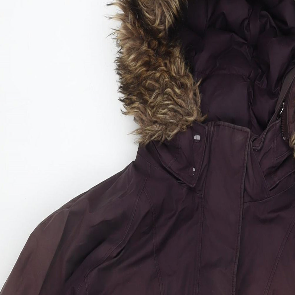 The North Face Womens Purple Parka Jacket Size S Zip