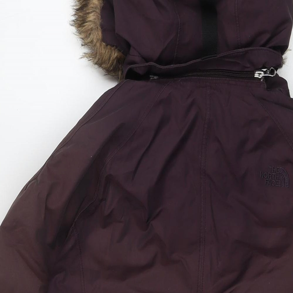 The North Face Womens Purple Parka Jacket Size S Zip