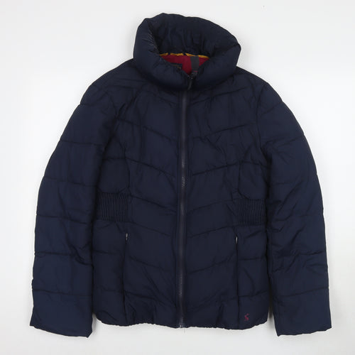 Joules Womens Blue Puffer Jacket Jacket Size 14 Zip