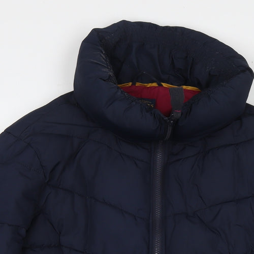 Joules Womens Blue Puffer Jacket Jacket Size 14 Zip