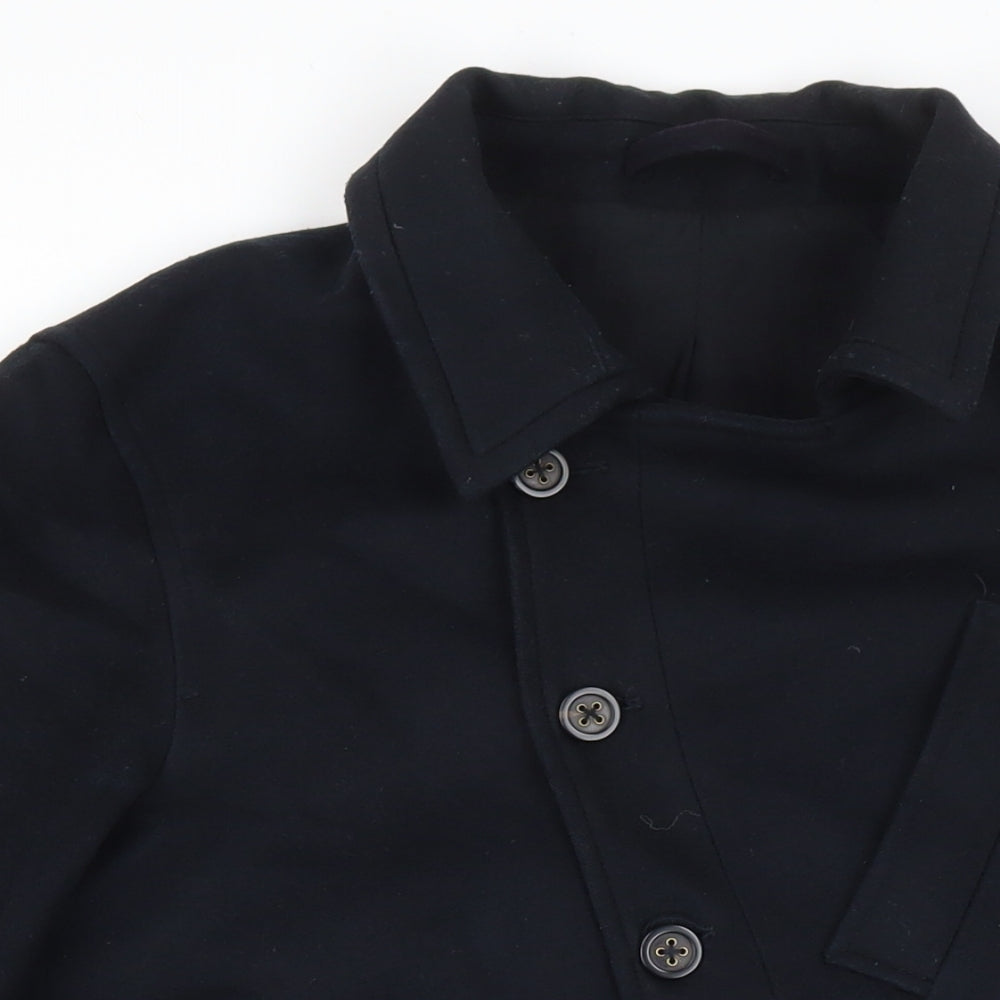 Oliver Spencer Mens Black Overcoat Coat Size L Zip