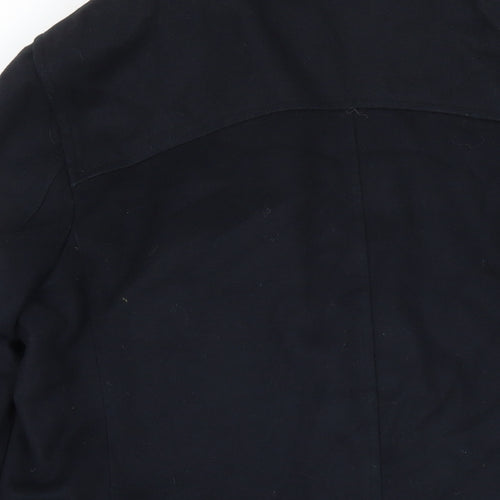 Oliver Spencer Mens Black Overcoat Coat Size L Zip