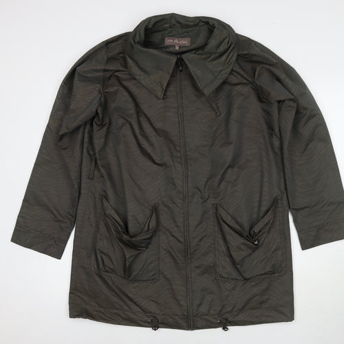 Marks and Spencer Womens Brown Parka Jacket Size 14 Zip