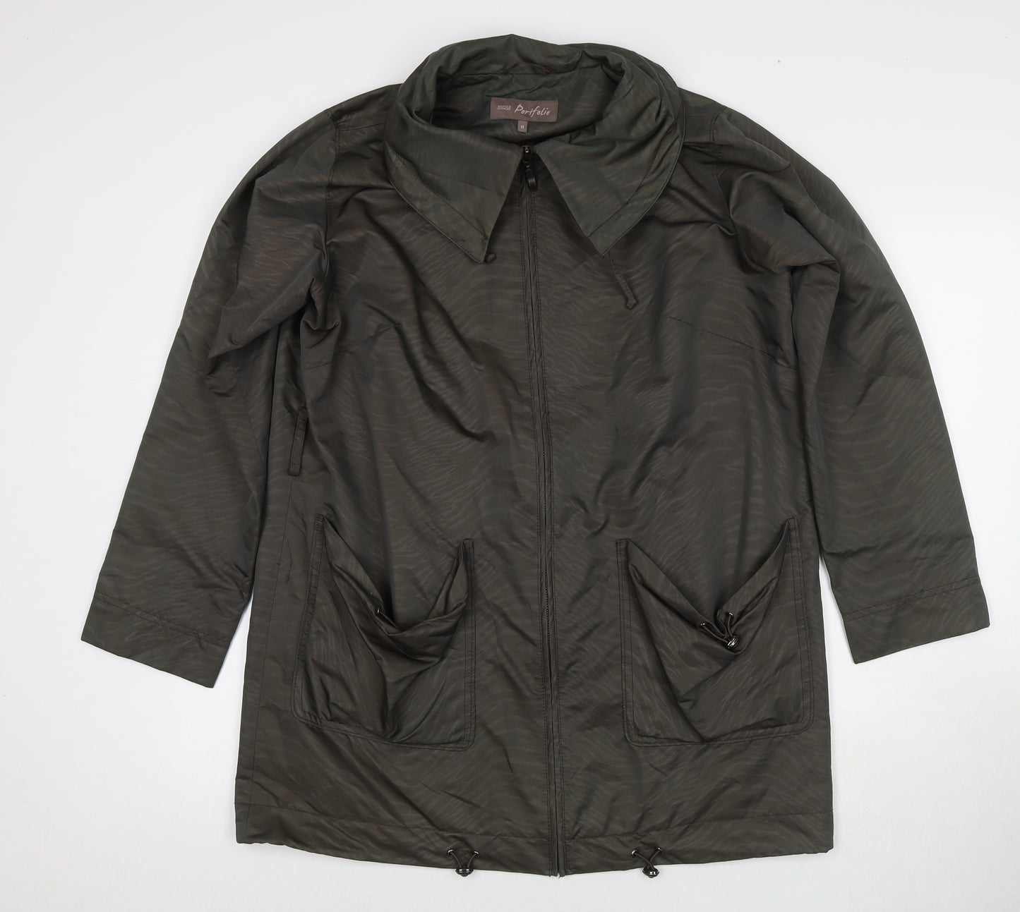 Marks and Spencer Womens Brown Parka Jacket Size 14 Zip