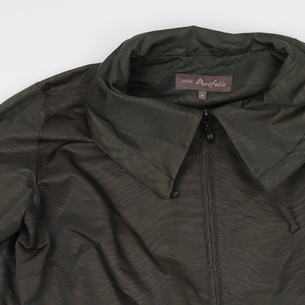 Marks and Spencer Womens Brown Parka Jacket Size 14 Zip