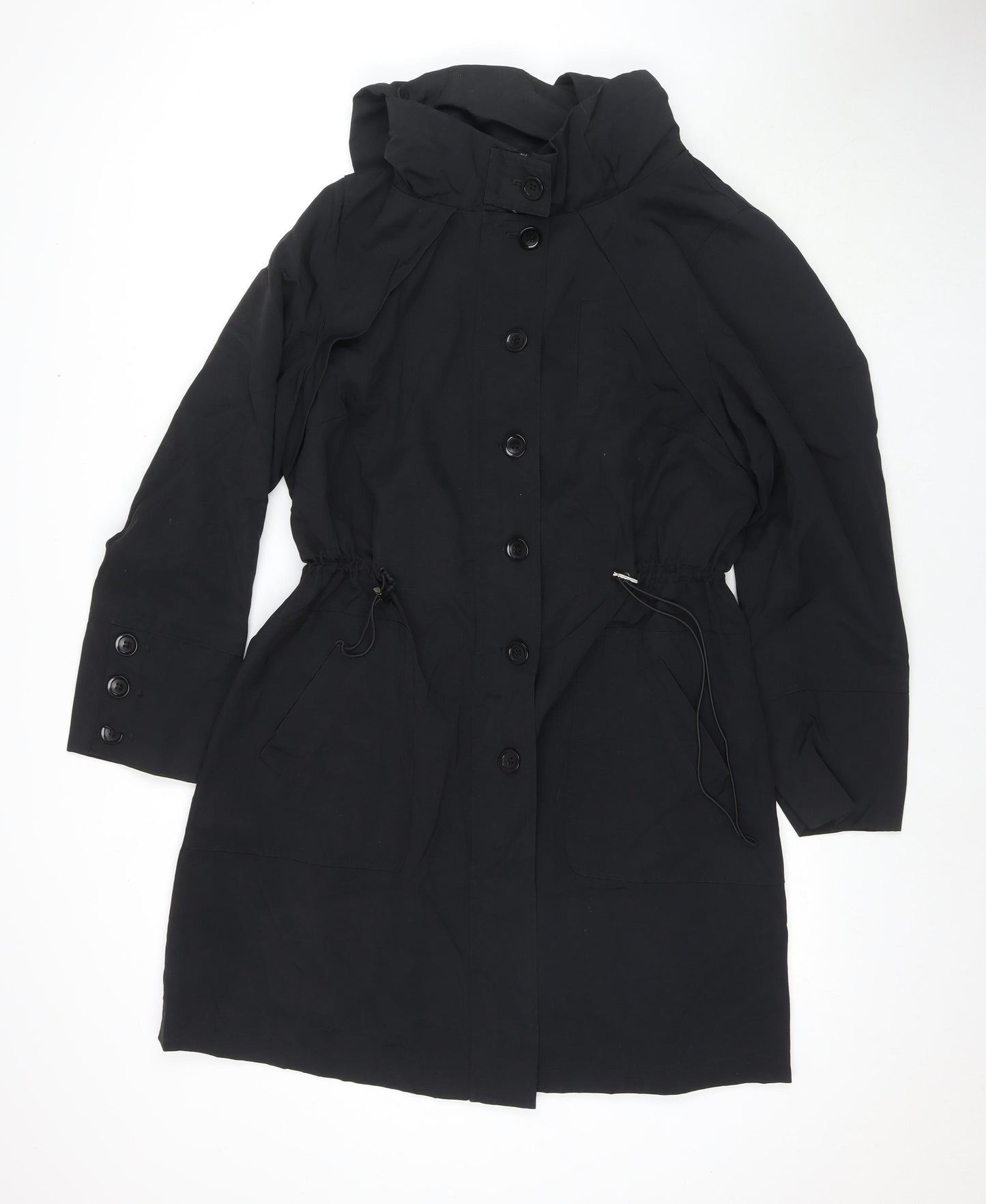 Marks and Spencer Womens Black Parka Coat Size 18 Zip