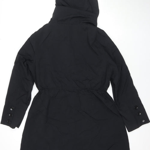 Marks and Spencer Womens Black Parka Coat Size 18 Zip