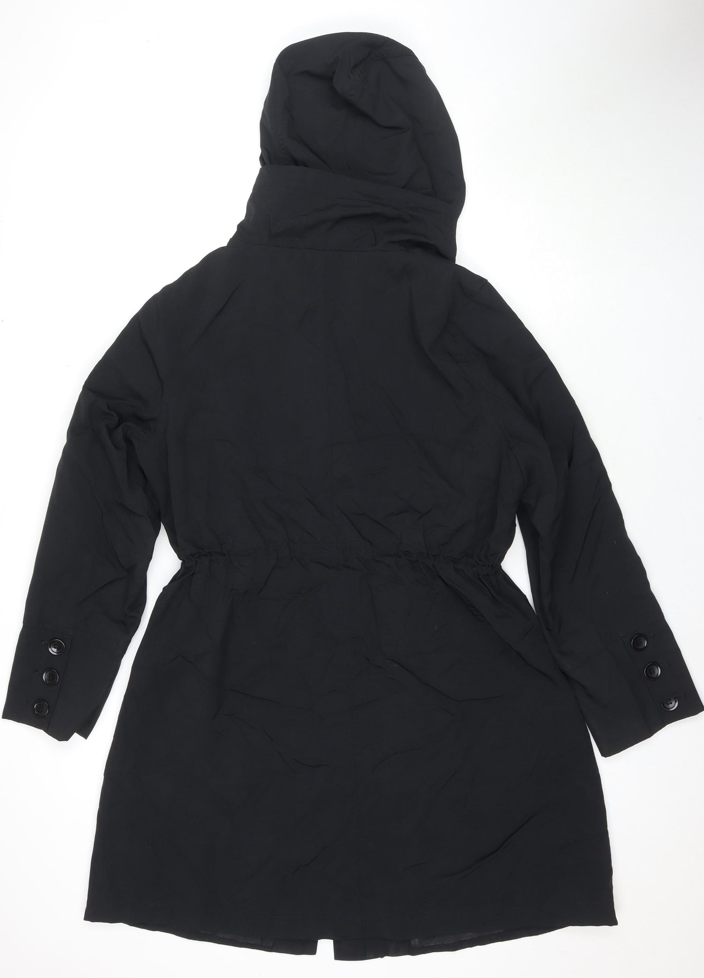 Marks and Spencer Womens Black Parka Coat Size 18 Zip